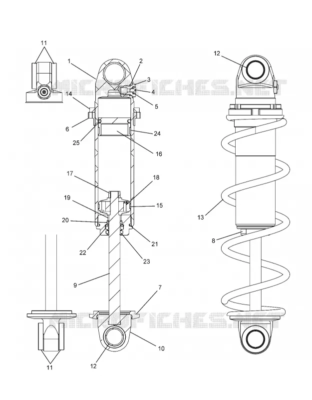 FRONT TRACK SHOCK (CLEAR COIL OVER)