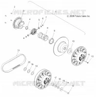 DRIVE TRAIN, SECONDARY CLUTCH AND DRIVE BELT
