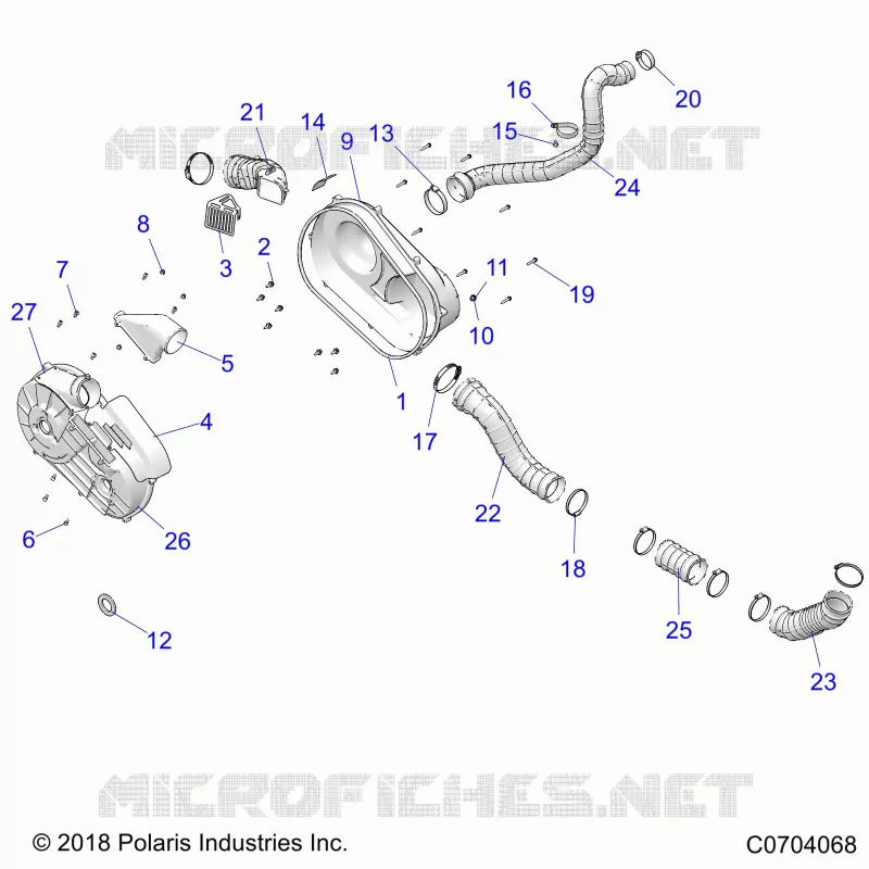 DRIVE TRAIN, CLUTCH COVER AND DUCTING
