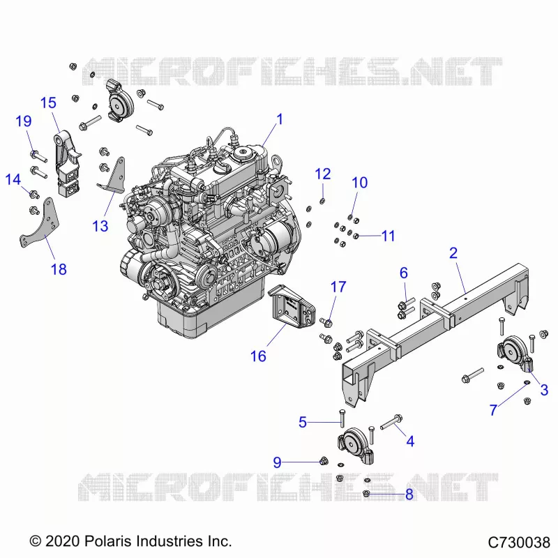 ENGINE, MOUNTING & LONG BLOCK