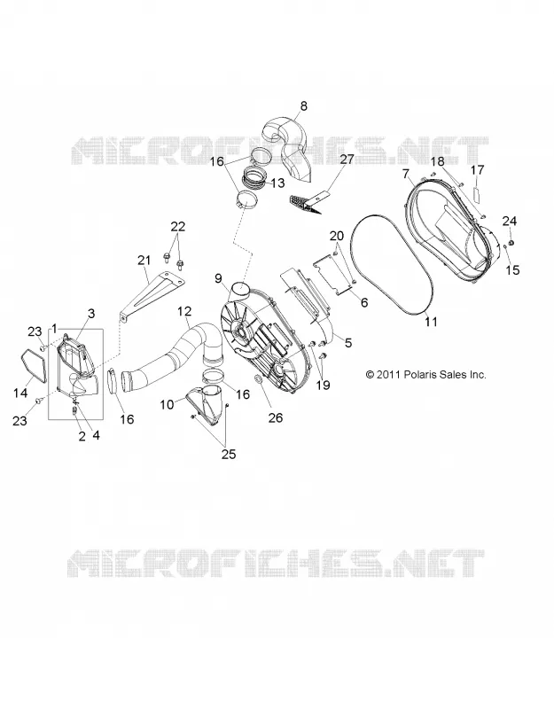 DRIVE TRAIN, CLUTCH COVER AND DUCTING