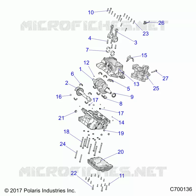 ENGINE, CRANKCASE AND CRANKSHAFT