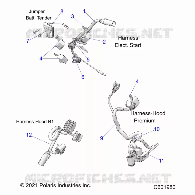 ELECTRICAL, WIRE HARNESS, HOOD, ELEC. START