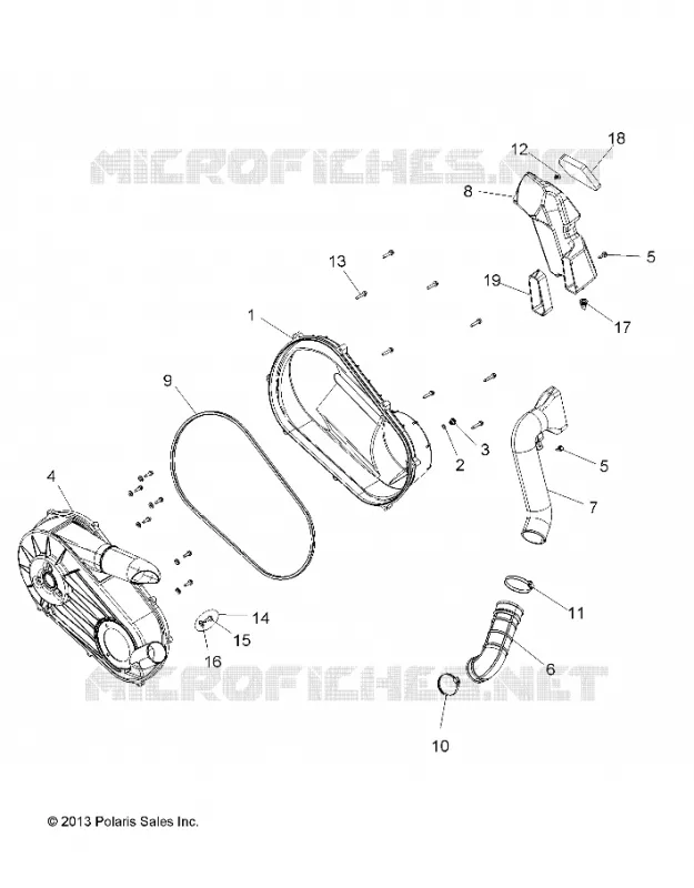 DRIVE TRAIN, CLUTCH COVER AND DUCTING