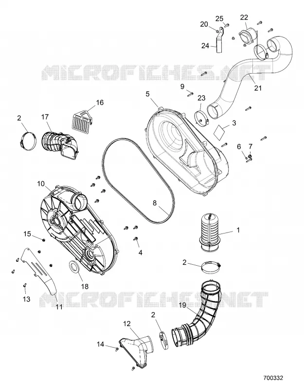 DRIVE TRAIN, CLUTCH COVER AND DUCTING