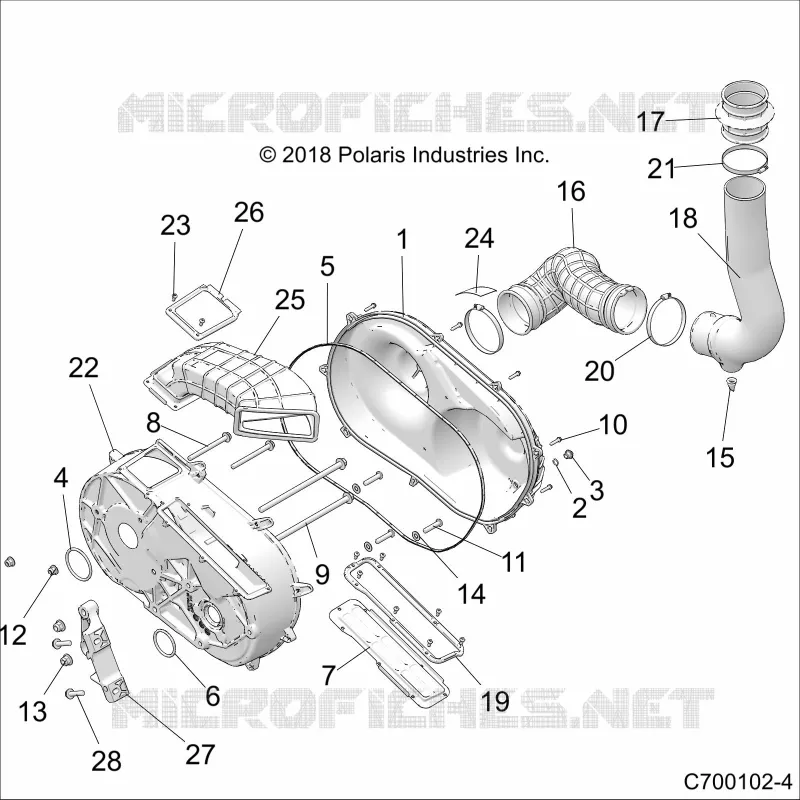 DRIVE TRAIN, CLUTCH COVER AND DUCTING
