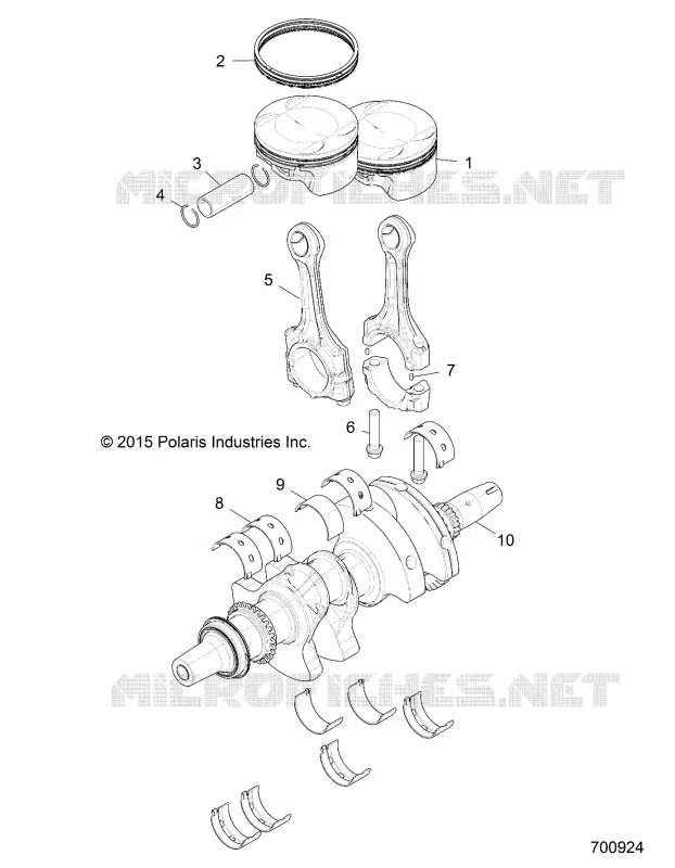 ENGINE, CRANKSHAFT AND PISTON
