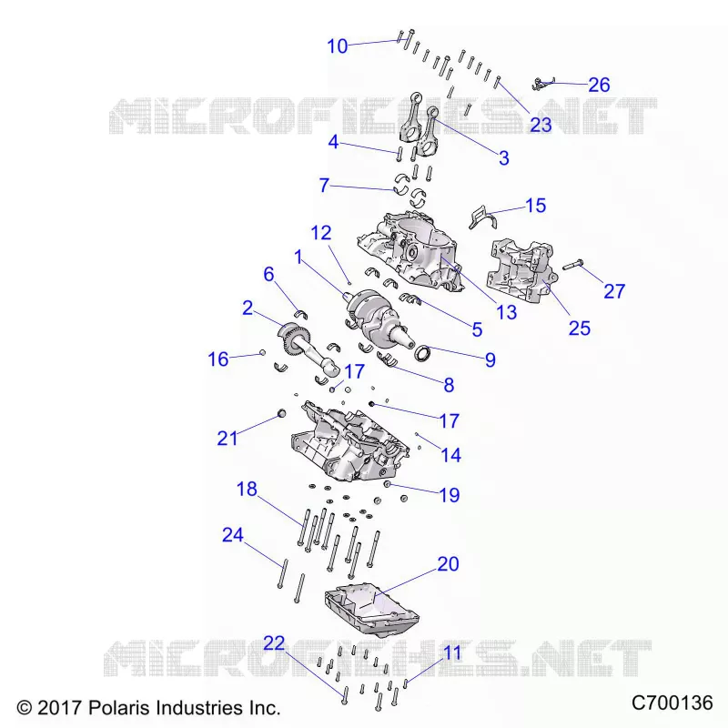 ENGINE, CRANKCASE AND CRANKSHAFT