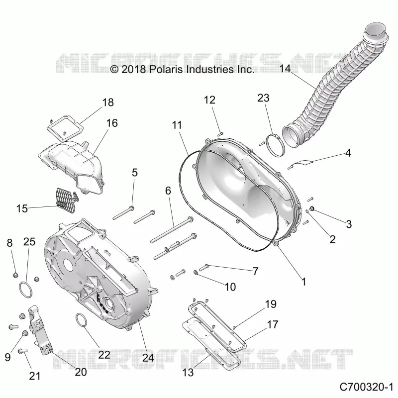 DRIVE TRAIN, CLUTCH COVER AND DUCTING