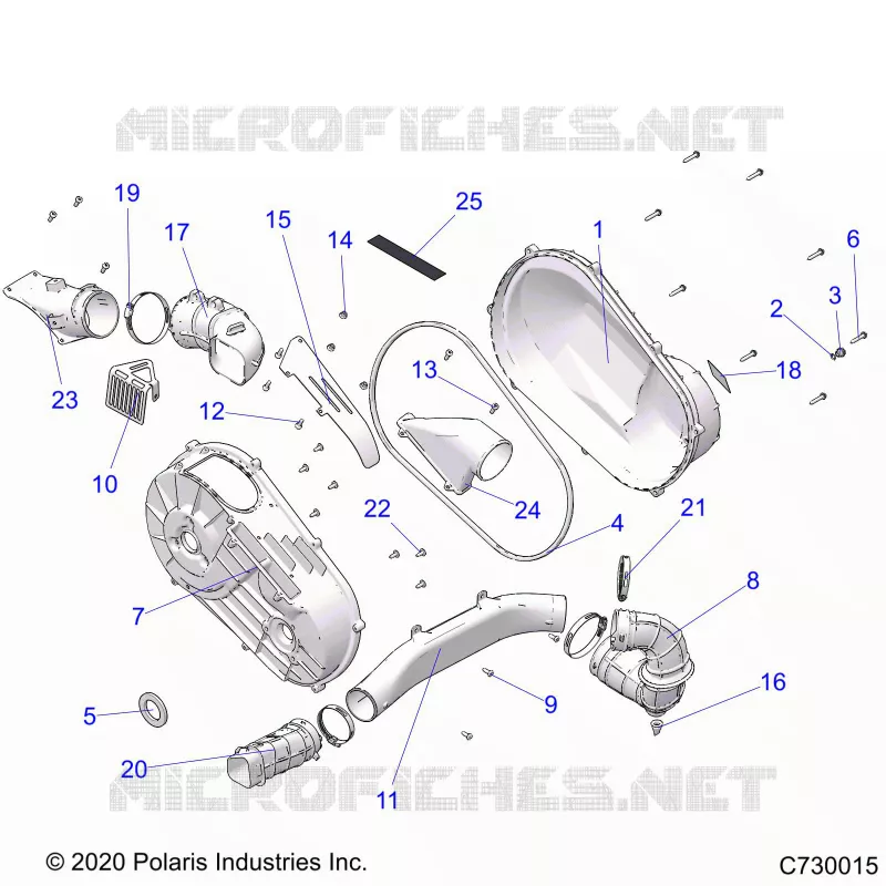 DRIVE TRAIN, CLUTCH COVER AND DUCTING