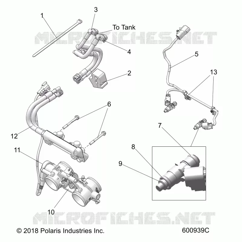 FUEL SYSTEM, RAIL, LINES AND THROTTLE BODY