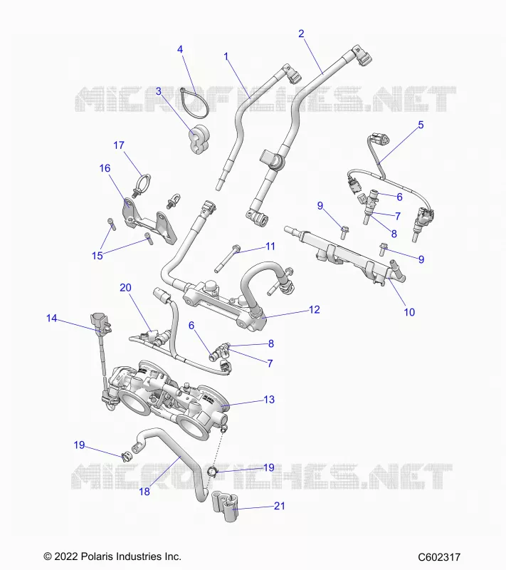 FUEL SYSTEM, RAIL, LINES AND THROTTLE BODY